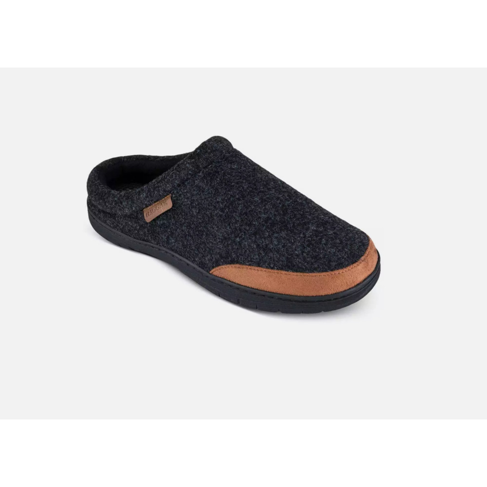 Haggar Men's Microsuede Trim Bumper Felt Clogs Black Size X-Large 124